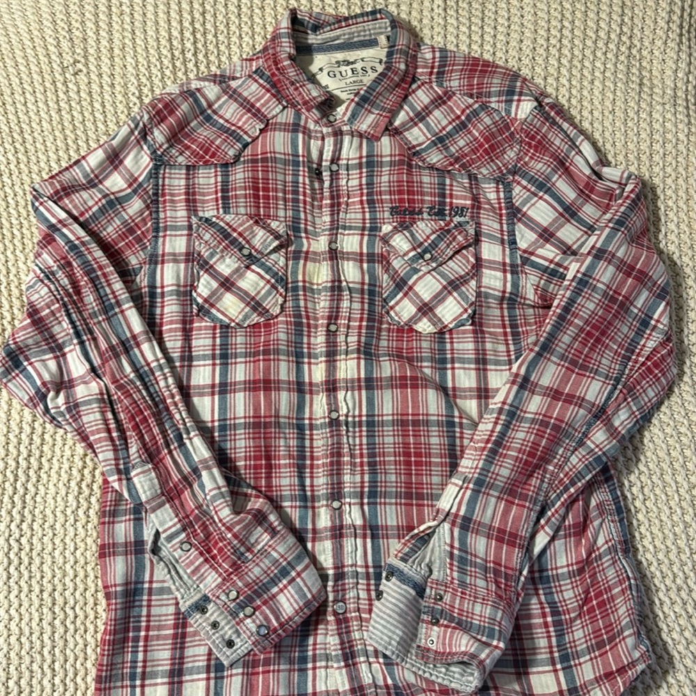 Guess Men’s Long Sleeve Dress Shirt Large